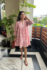 Pink Printed Cotton Dress